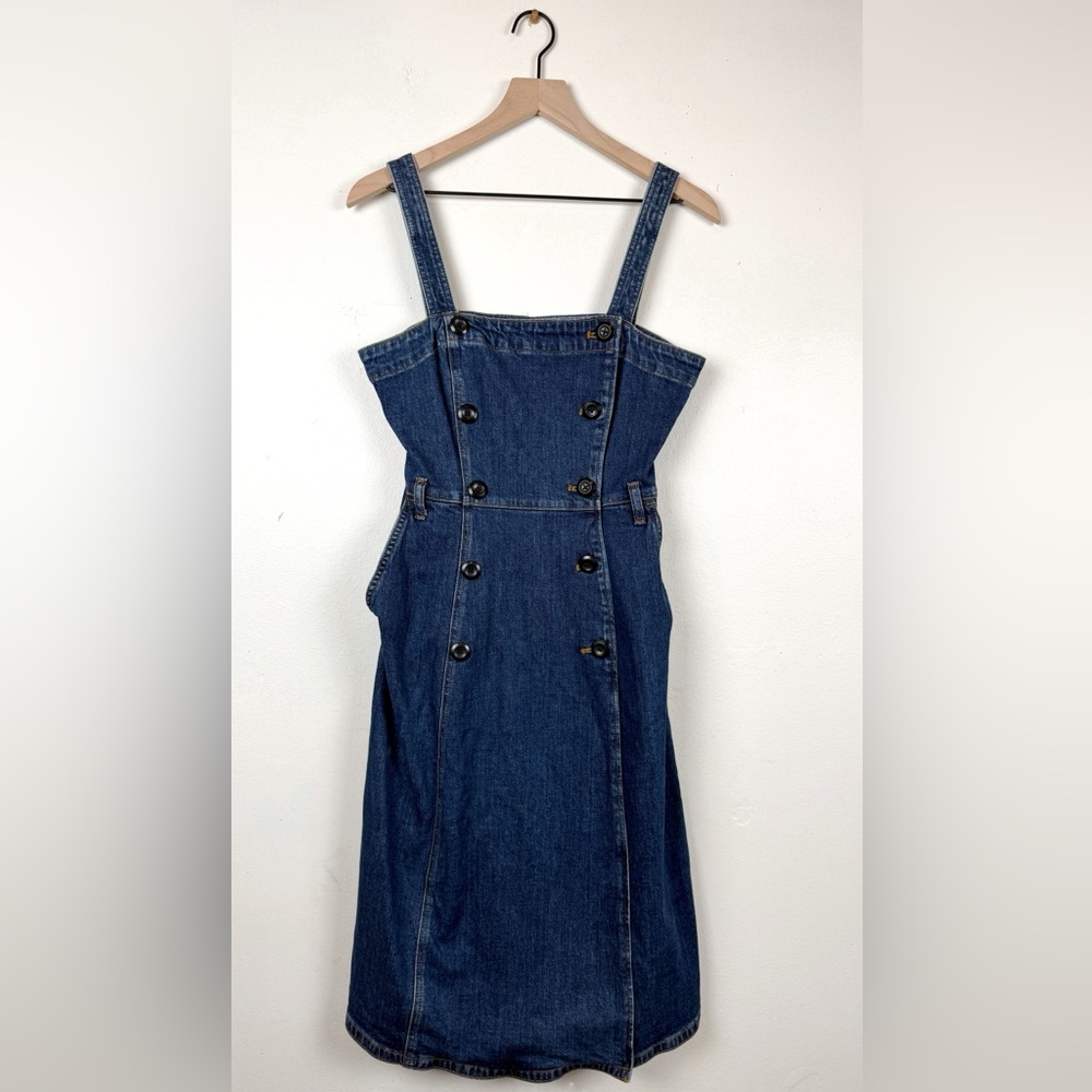 J. Crew Blue Denim Jumper Dress size 4 - Picture 4 of 8
